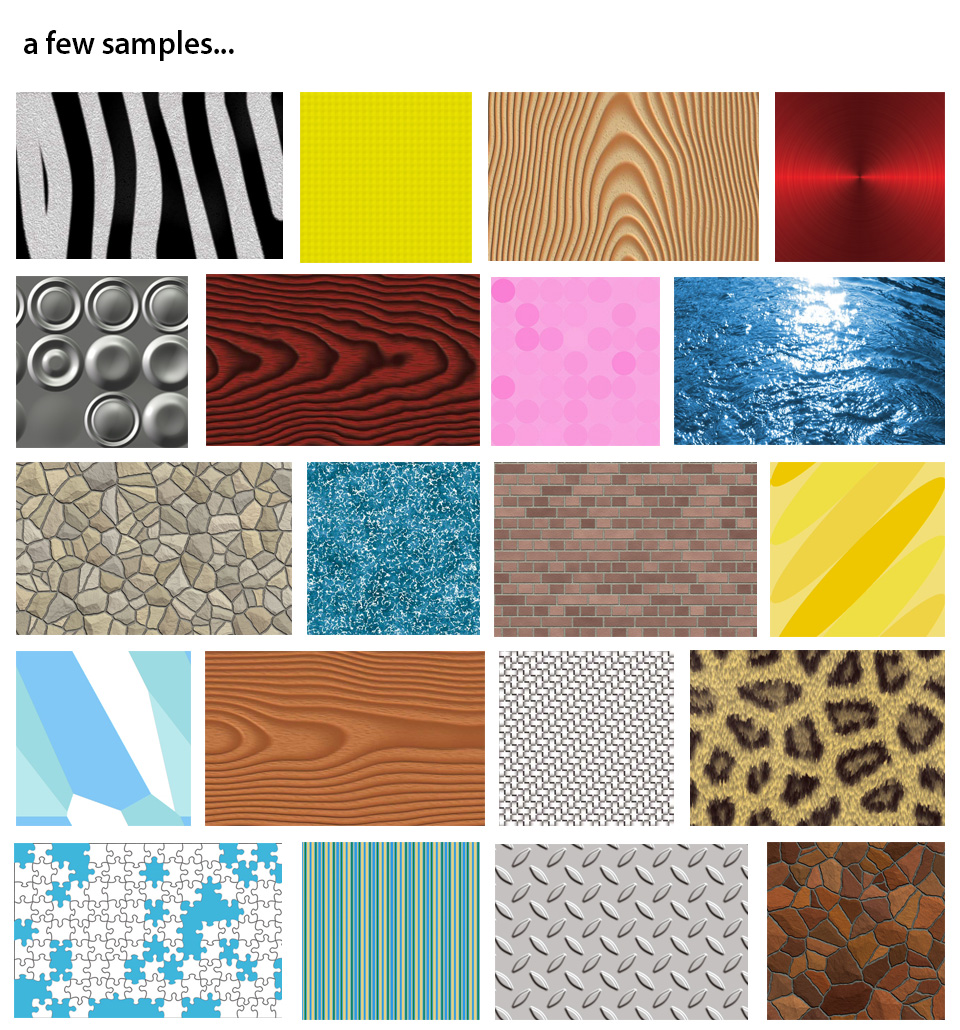 500+ Textures - sample sheet