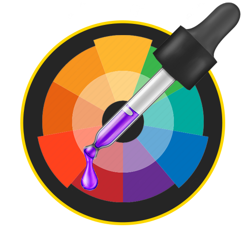 A colour wheel and dropper